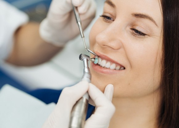 Patient in Mount Prospect getting their teeth cleaned