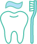 Animated tooth and toothbrush representing preventive dentistry