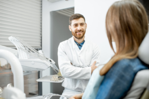 a patient attending a dental consultation